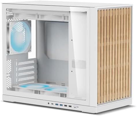 Shiny Snake G600 MATX Gaming Case with 11 3 Auxiliary Screen   Wood Front Panel   Tempered Glass   34L Mirco Form Factor   Compatible with RX9070XT / RTX 5090   Walnut Black