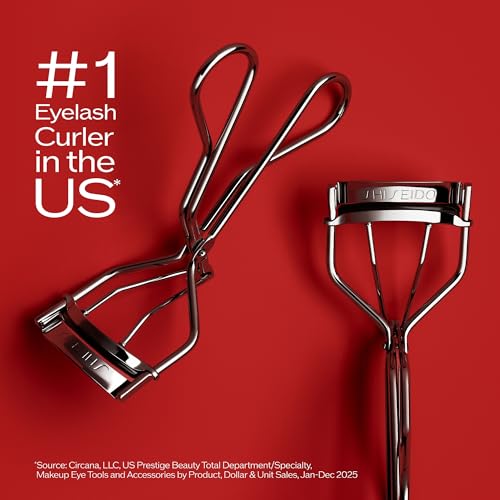 Shiseido Eyelash Curler   Crimps & Curls Lashes for Perfect  Eye Framing Fringe   Gentle & Safe   Includes Replacement Pad