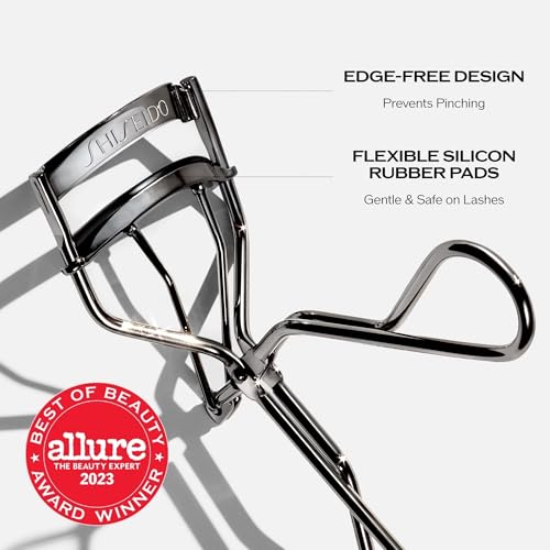 Shiseido Eyelash Curler   Crimps & Curls Lashes for Perfect  Eye Framing Fringe   Gentle & Safe   Includes Replacement Pad