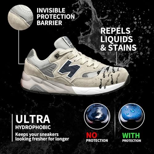 Spray protector de zapatos, Nano impermeable para zapatos y tenis, repelente al agua invisible y protector de manchas para cuero, nobuck, lona y tela, 10.15 onzas