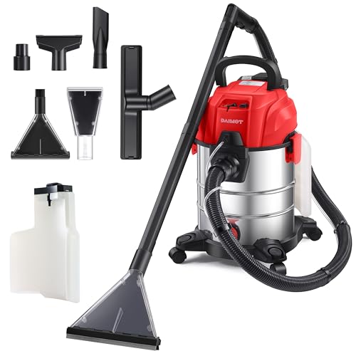 Shop Vacuum Wet and Dry  6 Gallon  5 5 Peak HP Power Suction  3 in 1 Stainless Steel Shop Vac with 4 5L Upholstery Shampoo Tank  Water Vacuum Cleaner Carpet Extractor  Red