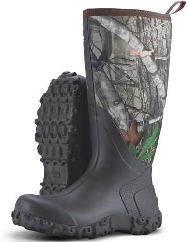 Talla 8 Men, Showave Rain Boots for Men Waterproof Insulated Rubber Neoprene Boots Heavy duty Mud Boot for Farming Raining Fishing Gardening Yard Work