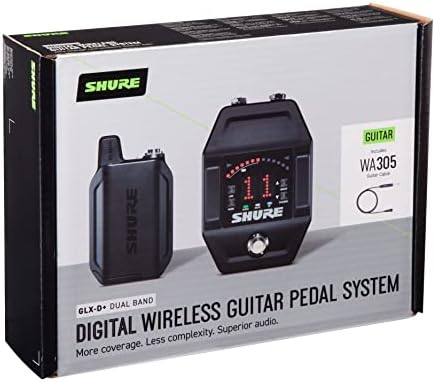 Shure GLXD16  Dual Band Pro Digital Wireless System with Pedal Receiver for Guitar & Bass   12 Hour Battery Life  100 ft Range   Includes WA305 Premium Cable with 1/4 Jack