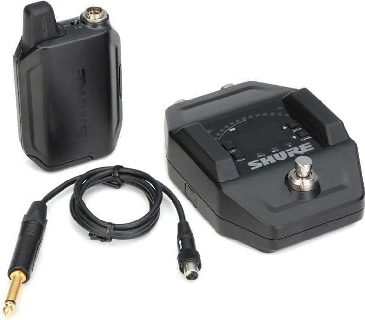 Shure GLXD16  Dual Band Pro Digital Wireless System with Pedal Receiver for Guitar & Bass   12 Hour Battery Life  100 ft Range   Includes WA305 Premium Cable with 1/4 Jack