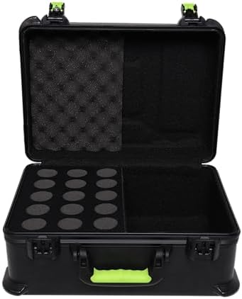Shure by Gator Molded Microphone Case w/Drops for  15  Wired Mics and TSA Friendly Latches;  SH MICCASE 15 