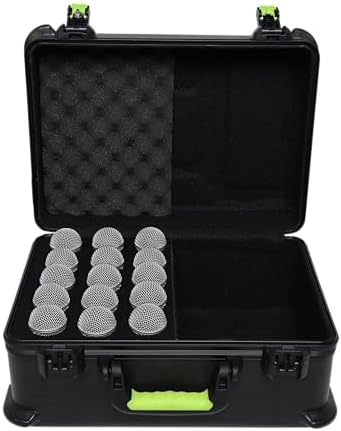 Shure by Gator Molded Microphone Case w/Drops for  15  Wired Mics and TSA Friendly Latches;  SH MICCASE 15 