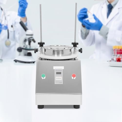 Sieve Shaker 110V 60Hz Sifter Machine with 7 Layers Electric Vibrating Screen Sieve Shaker Machine with Timer& Display Screen for Particle Liquid Powder