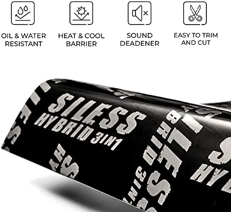 Siless Hybrid 3in1 200 mil 25 sqft Car Sound Deadening mat   Butyl Automotive Sound Deadener   Noise Insulation and Vibration Dampening Material