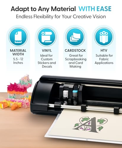 Silhouette America Cameo 5 Alpha       Smart Cutting Machine for Print & Cut   Quiet Operation with AutoBlade  Studio Software  Cutting Mat  Matte Black  Machine 