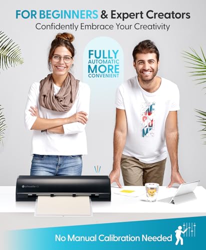 Silhouette America Cameo 5 Alpha       Smart Cutting Machine for Print & Cut   Quiet Operation with AutoBlade  Studio Software  Cutting Mat  Matte Black  Machine 