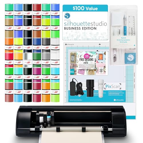 Silhouette America Cameo 5 Alpha       Smart Cutting Machine for Print & Cut   Quiet Operation with AutoBlade  Studio Software  Cutting Mat  Matte Black  Machine 