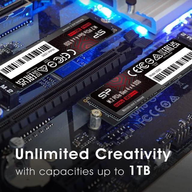 Silicon Power 1TB UD90 NVMe 4 0 Gen4 PCIe M 2 SSD R/W up to 5 000/4 800 MB/s  SU01KGBP44UD9005SN 
