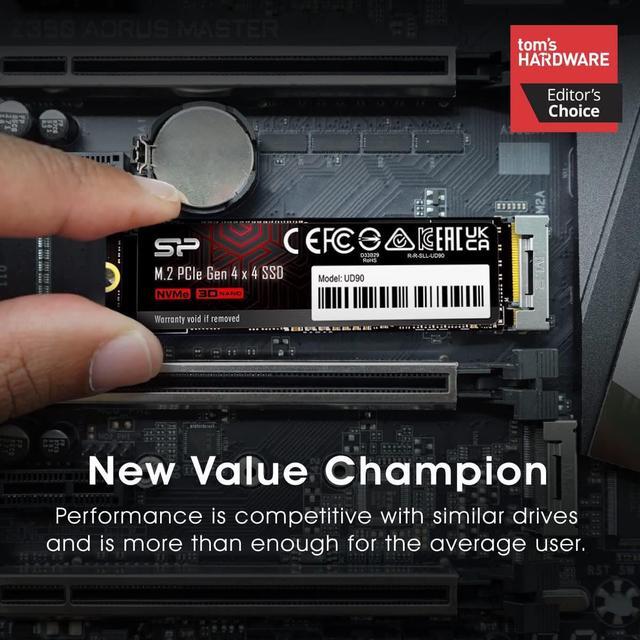 Silicon Power 1TB UD90 NVMe 4 0 Gen4 PCIe M 2 SSD R/W up to 5 000/4 800 MB/s  SU01KGBP44UD9005SN 