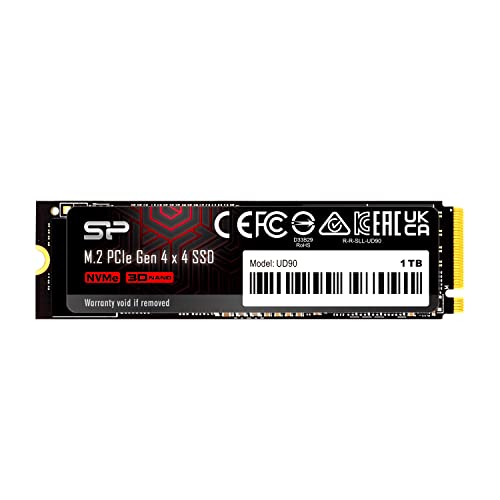 Silicon Power 1TB UD90 NVMe 4 0 Gen4 PCIe M 2 SSD R/W up to 5 000/4 800 MB/s  SP01KGBP44UD9005