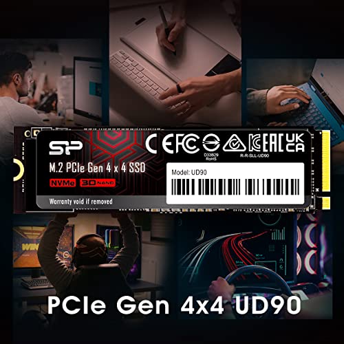 Silicon Power 1TB UD90 NVMe 4 0 Gen4 PCIe M 2 SSD R/W up to 5 000/4 800 MB/s  SP01KGBP44UD9005