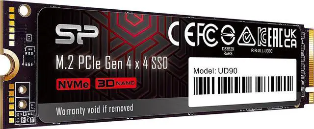 SSD Silicon Power UD90 NVMe 4.0 Gen4 PCIe M.2 de 4 TB con lectura/escritura de hasta 5000/4500 MB/s (SU04KGBP44UD9005SN)