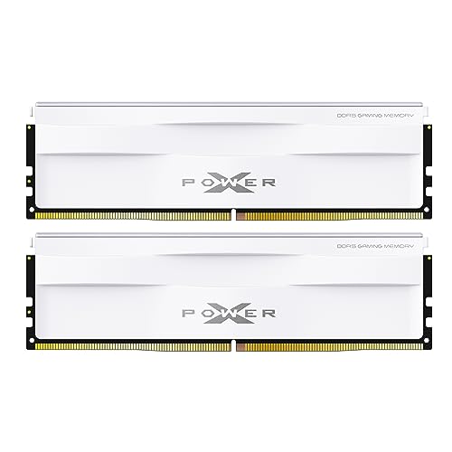 Silicon Power DDR5 32GB  2x16GB  Zenith 6000MT/s  PC5 48000  288 pin CL30 1 35V UDIMM Desktop Memory Module RAM SU032GXLWU60AFDGAB White