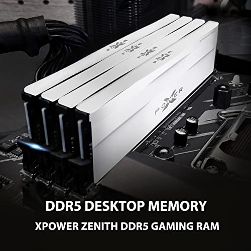 Silicon Power DDR5 32GB  2x16GB  Zenith 6000MT/s  PC5 48000  288 pin CL30 1 35V UDIMM Desktop Memory Module RAM SU032GXLWU60AFDGAB White