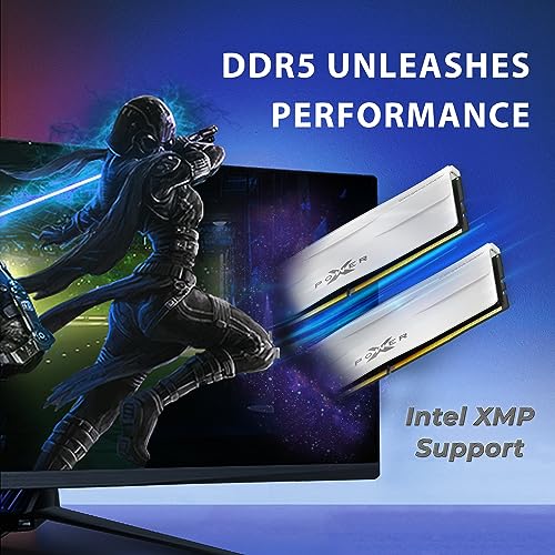 Silicon Power DDR5 32GB 2x16GB Zenith 6000MT/s PC5 48000 288 pin CL30 1 35V UDIMM Desktop Memory Module RAM SU032GXLWU60AFDGAB White