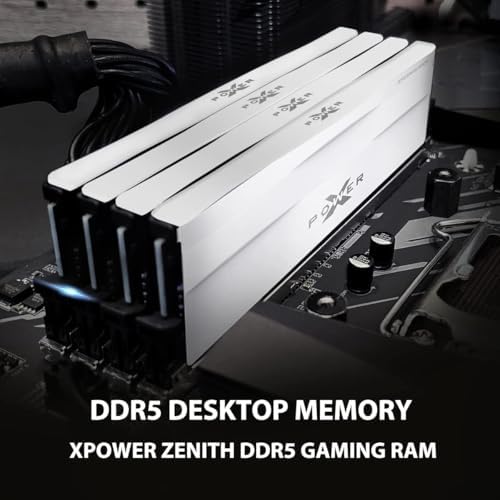 Silicon Power DDR5 32GB  2x16GB  Zenith 6000MT/s  PC5 48000  288 pin CL30 1 35V UDIMM Desktop Memory Module RAM SU032GXLWU60AFDGSW White
