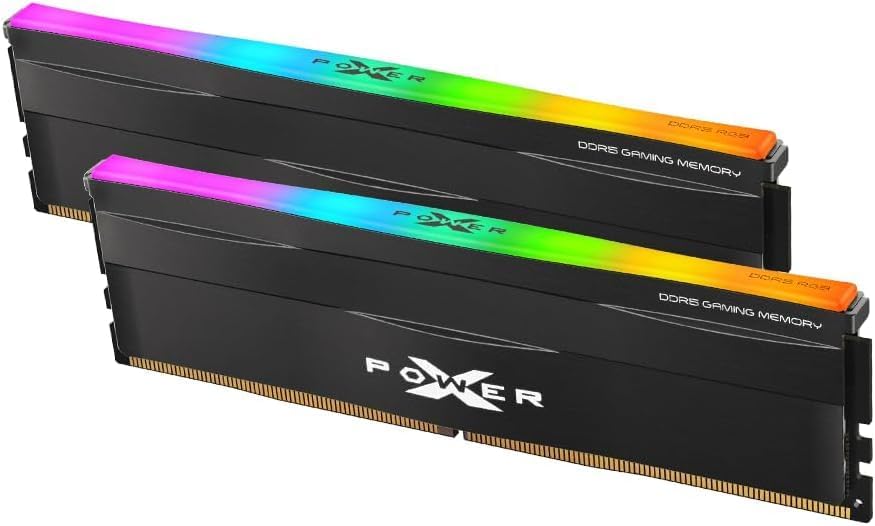Silicon Power DDR5 32GB  2x16GB  Zenith 6000MT/s  PC5 48000  288 pin CL30 1 35V UDIMM Desktop Memory Module RAM SU032GXLWU60AFDGSW White