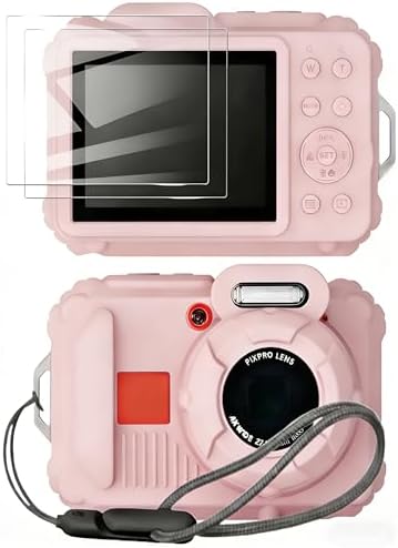 Silicone Protective case for Kodak Pixpro wpz2 Digital Cameras  with Screen Protector and Lanyard  for Kodak Pixpro wpz2 Accessories    Pink 