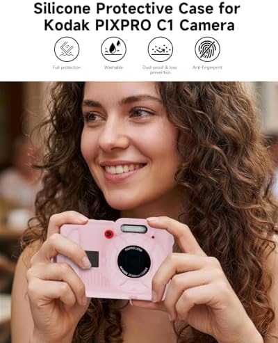 Silicone Protective case for Kodak Pixpro wpz2 Digital Cameras  with Screen Protector and Lanyard  for Kodak Pixpro wpz2 Accessories    Pink 