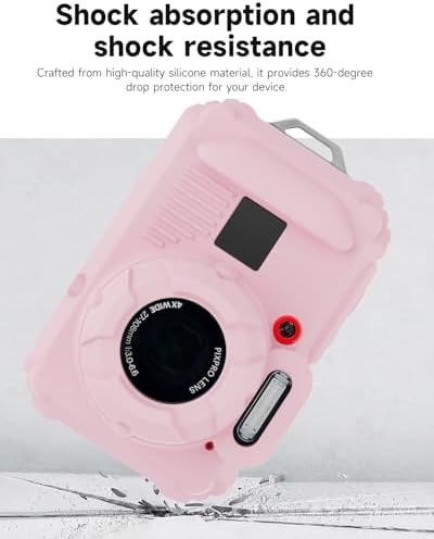 Silicone Protective case for Kodak Pixpro wpz2 Digital Cameras  with Screen Protector and Lanyard  for Kodak Pixpro wpz2 Accessories    Pink 