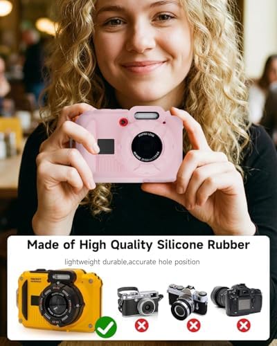 Silicone Protective case for Kodak Pixpro wpz2 Digital Cameras  with Screen Protector and Lanyard  for Kodak Pixpro wpz2 Accessories    Pink 