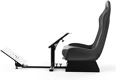 Sim Racing Cockpit with Seat   Compatible with G29 G920 G923 T248X T248 T300RS TX F458 T500RS  Easy to Install Racing Wheel Stand for PS5  Xbox  PC Gaming  Black/Grey 