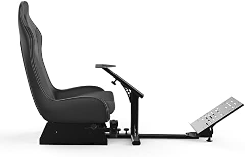 Sim Racing Cockpit with Seat   Compatible with G29 G920 G923 T248X T248 T300RS TX F458 T500RS  Easy to Install Racing Wheel Stand for PS5  Xbox  PC Gaming  Black/Grey 