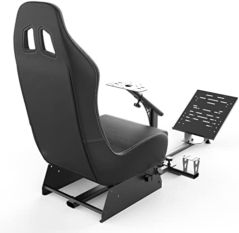 Sim Racing Cockpit with Seat   Compatible with G29 G920 G923 T248X T248 T300RS TX F458 T500RS  Easy to Install Racing Wheel Stand for PS5  Xbox  PC Gaming  Black/Grey 