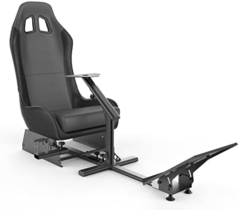 Sim Racing Cockpit with Seat   Compatible with G29 G920 G923 T248X T248 T300RS TX F458 T500RS  Easy to Install Racing Wheel Stand for PS5  Xbox  PC Gaming  Black/Grey 