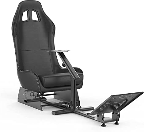 Sim Racing Cockpit with Seat   Compatible with G29 G920 G923 T248X T248 T300RS TX F458 T500RS  Easy to Install Racing Wheel Stand for PS5  Xbox  PC Gaming  Black/Grey 