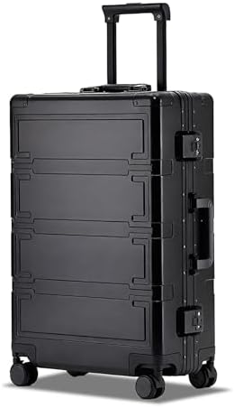Simcat All Aluminum Carry On Luggage  20 Inch Hard Shell Zipperless Luggages Airline Approved Suitcase with TSA Lock and Silent Wheels  Black 20inch/56 5x21 5x39 5cm 