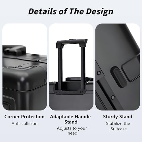 Simcat All Aluminum Carry On Luggage  20 Inch Hard Shell Zipperless Luggages Airline Approved Suitcase with TSA Lock and Silent Wheels  Black 20inch/56 5x21 5x39 5cm 