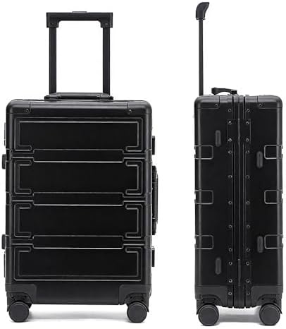 Simcat All Aluminum Carry On Luggage  20 Inch Hard Shell Zipperless Luggages Airline Approved Suitcase with TSA Lock and Silent Wheels  Black 20inch/56 5x21 5x39 5cm 