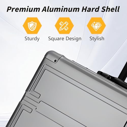 Simcat All Aluminum Carry On Luggage  20 Inch Hard Shell Zipperless Luggages Airline Approved Suitcase with TSA Lock and Silent Wheels  Black 20inch/56 5x21 5x39 5cm 