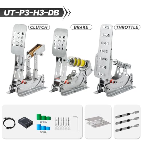 Simjack UT Sim Racing Pedals 200KG Load Cell Brake Pedal PC Racing Simulator Pedals Pressure Sensor HE Hydraulic Pedal  UT P3 H3 