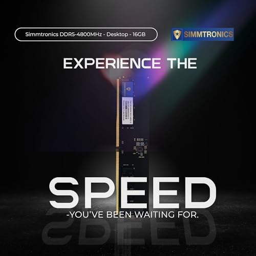Simmtronics 16GB DDR5 4800MHz Desktop RAM   PC5 38400 CL40   288 Pin UDIMM   Upgrade for Gaming & Content Creation   5 Yr Warranty