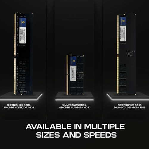 Simmtronics 16GB DDR5 4800MHz Desktop RAM   PC5 38400 CL40   288 Pin UDIMM   Upgrade for Gaming & Content Creation   5 Yr Warranty