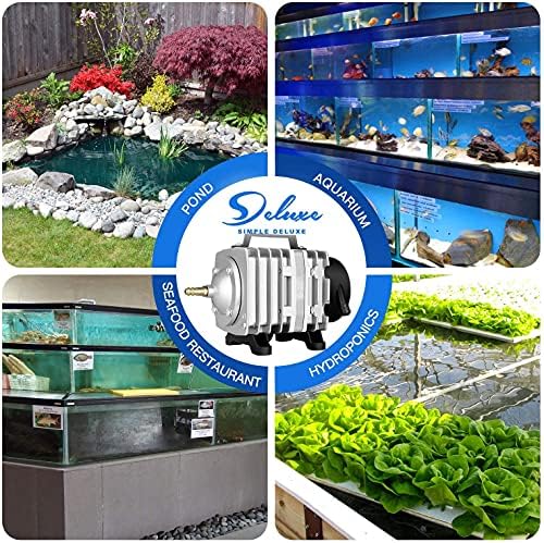 Simple Deluxe Air Pump with Adjustable Air Flow Outlets for Aquarium  Fish Tank and Hydroponic Systems