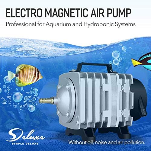 Simple Deluxe Air Pump with Adjustable Air Flow Outlets for Aquarium  Fish Tank and Hydroponic Systems