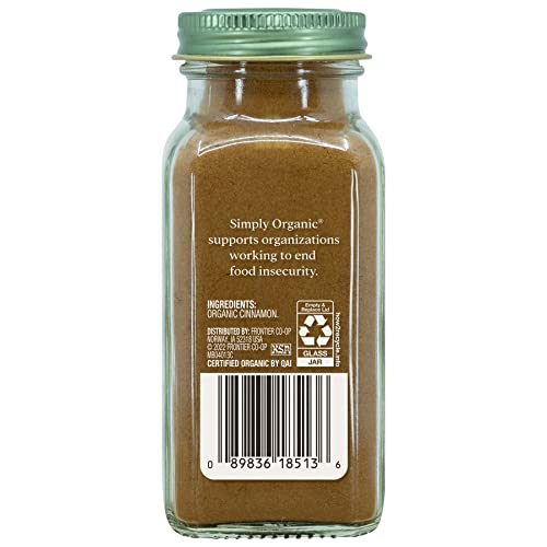 Simply Organic Ground Cinnamon  2 45 Ounce Bottle  Gourmet Quality Cinnamon  Full Balanced Spicy Flavor  Kosher