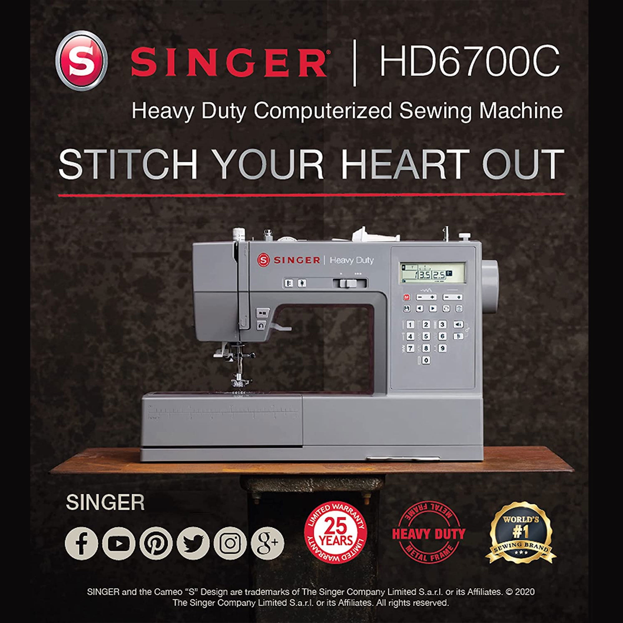 Singer HD6700C Heavy Duty 6700C Sewing Machine   Gray