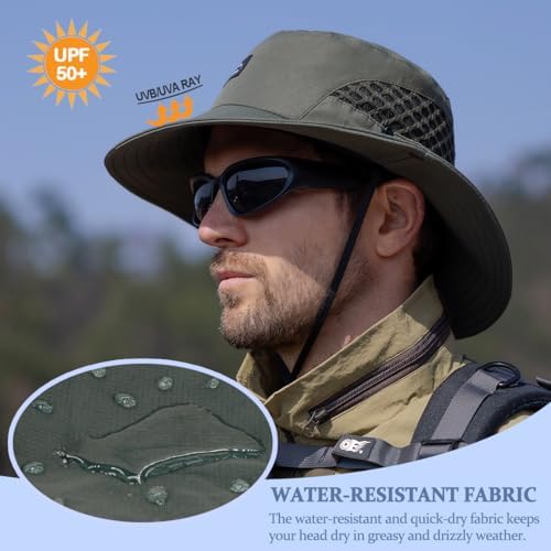 Sireck Fishing Hat  UPF50  Wide Brim Sun Hat for Men Women  UV Protection Hiking Beach Bucket Hats Summer Safari Hat