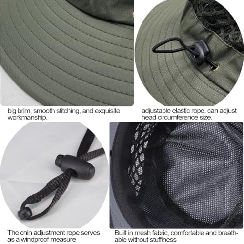 Sireck Fishing Hat  UPF50  Wide Brim Sun Hat for Men Women  UV Protection Hiking Beach Bucket Hats Summer Safari Hat