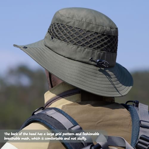 Sireck Fishing Hat  UPF50  Wide Brim Sun Hat for Men Women  UV Protection Hiking Beach Bucket Hats Summer Safari Hat