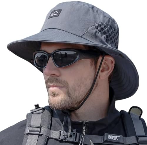 Sireck Fishing Hat  UPF50  Wide Brim Sun Hat for Men Women  UV Protection Hiking Beach Bucket Hats Summer Safari Hat