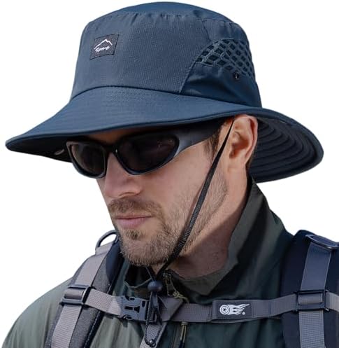 Sireck Fishing Hat  UPF50  Wide Brim Sun Hat for Men Women  UV Protection Hiking Beach Bucket Hats Summer Safari Hat